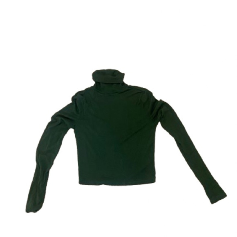 Sunday Best Dark Green Turtleneck Crop Top